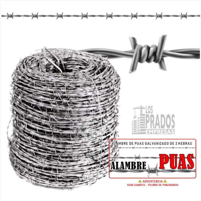Rollo Alambre Púas Galvanizado 2 Hebras | 250 mt. - Imagen 2