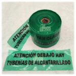 Cinta Demarcación Verde - Alcantarillado | Rollo 500Mts lineal